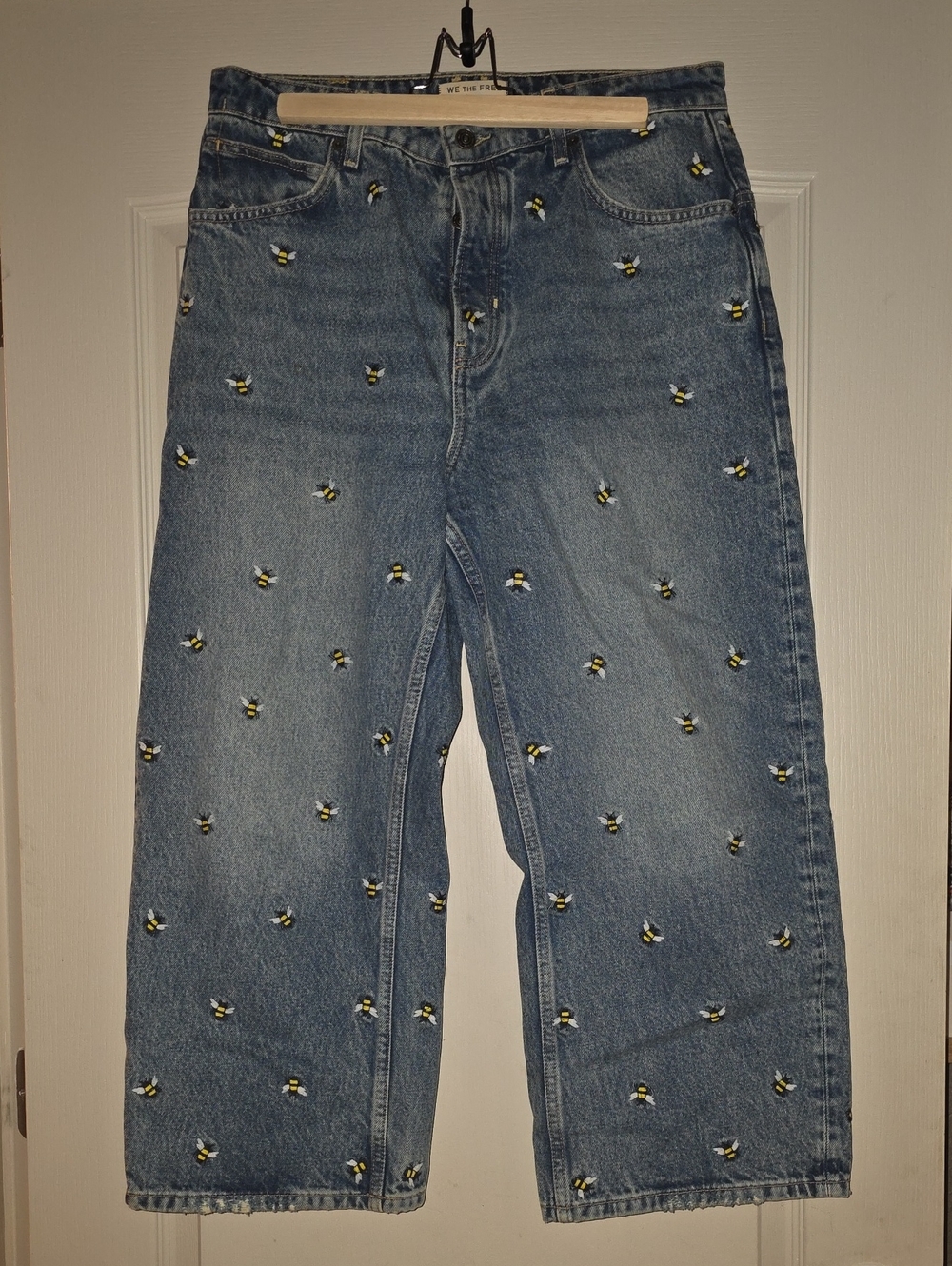 FREE PEOPLE We The Free Deep Trance Embroidered Dropped Boyfriend Jeans